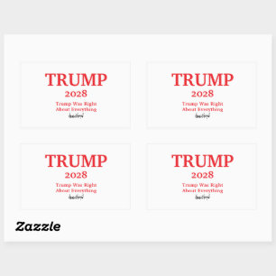 Trump handtekening 2028 gepersonaliseerde naam rechthoekige sticker