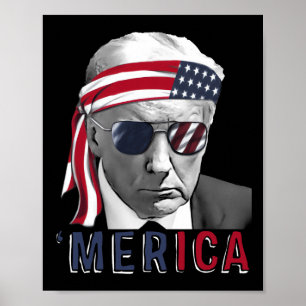 Trump Happy 4th of July Trump Amerikaanse vlag Poster