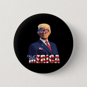 Trump Happy 4th van juli Trump Amerikaanse vlag 1 Ronde Button 5,7 Cm