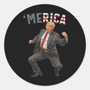 Trump Happy 4th van juli Trump Amerikaanse vlag ge Ronde Sticker