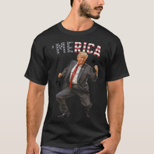 Trump Happy 4th van juli Trump Amerikaanse vlag ge T-shirt