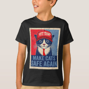 Trump Harris maakt huisdier weer veilig in Democra T-shirt