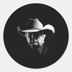 Trump Head Cowboy USA 2024 Stemming US Maga Ronde Sticker