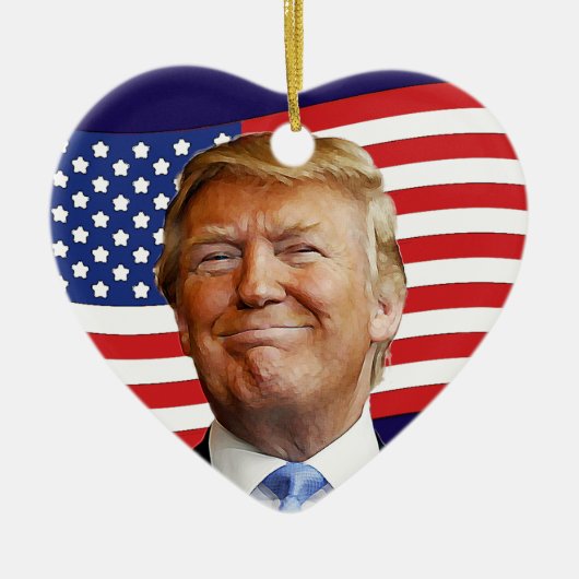 Trump Heart Keramisch Ornament (Voorkant)