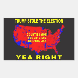 TRUMP HEEFT DE VERKIEZINGEN GESTOLEN RECHTHOEKIGE STICKER