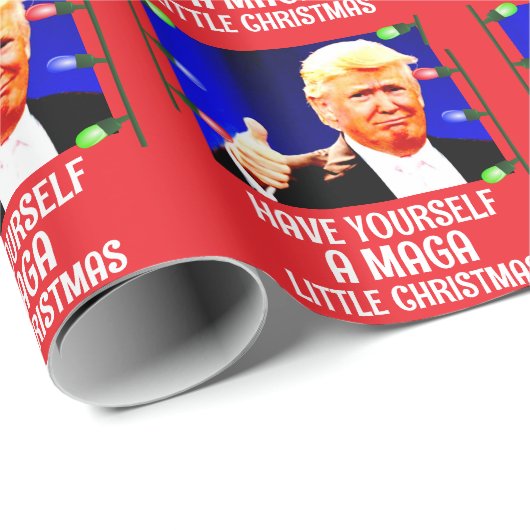 TRUMP HEEFT EEN KLEIN KERSTINPAKPAPIER CADEAUPAPIER (Rol Hoek)