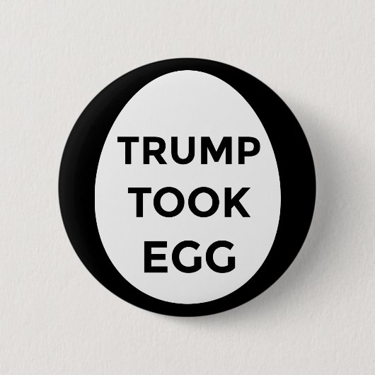 Trump heeft Egg BLACK-knop genomen Ronde Button 5,7 Cm (Voorkant)