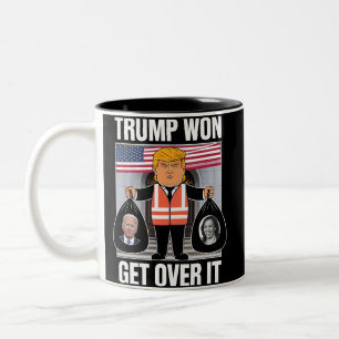 Trump Heeft Gewonnen Kom Er Overheen Maga Heeft Ve Tweekleurige Koffiemok