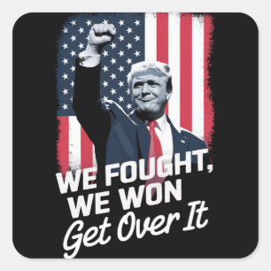 Trump Heeft Gewonnen Kom Er Overheen Trump Overwin Vierkante Sticker