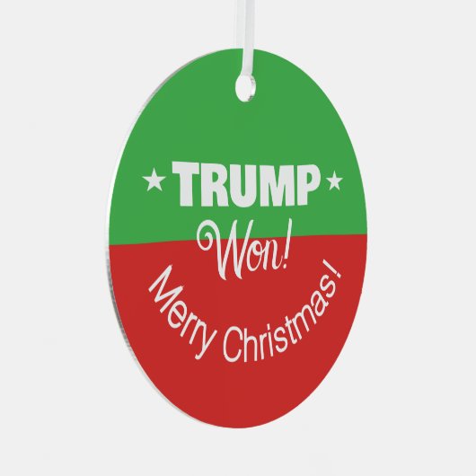 Trump heeft gewonnen! vrolijk kerstfeest metalen ornament (Voorkant Rechts)