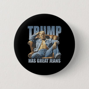 Trump Heeft Grote Broeken Grappig Retro  Ronde Button 5,7 Cm