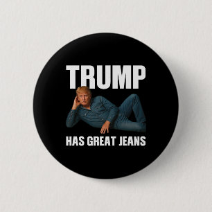 Trump Heeft Grote Broeken Grappige Meme Zin Ronde Button 5,7 Cm