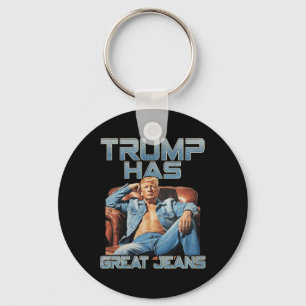 Trump Heeft Grote Broeken Grappige Meme Zin Shirt Sleutelhanger