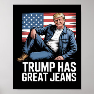 Trump Heeft Grote Broeken Grappige Politieke Humor Poster
