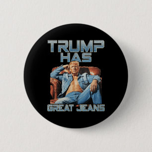 Trump Heeft Grote Jeans Grappige Grafische Retro D Ronde Button 5,7 Cm