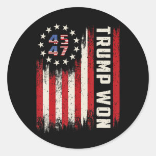 Trump heeft in 2024 45 47e President Amerikaanse v Ronde Sticker