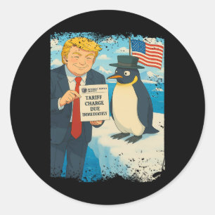Trump Hefboomtarief Pinguïn Anime Politiek Meme D Ronde Sticker