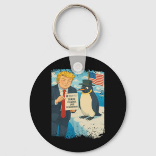 Trump Heftr Tarief Pinguïn Anime Politiek Meme D Sleutelhanger