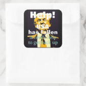 Trump/Help-Sticker Vierkante Sticker (Tas)