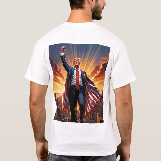 Trump het Amerikaanse superheld T-shirt (Achterkant)