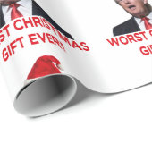 Trump, het ergste kerstcadeau ooit. cadeaupapier (Rol Hoek)