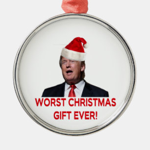 Trump, het ergste kerstcadeau ooit. Keramische orn Metalen Ornament