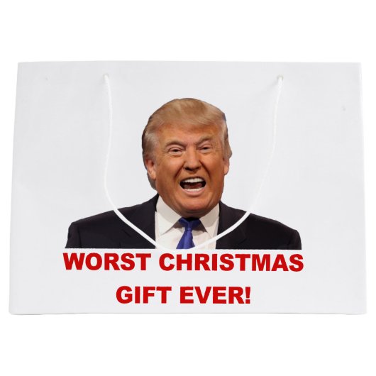 Trump, het ergste kerstcadeau ooit. large cadeautasje (Voorkant)
