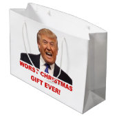Trump, het ergste kerstcadeau ooit. large cadeautasje (Achterkant Gekanteld)