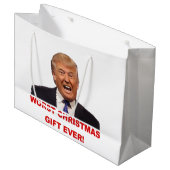 Trump, het ergste kerstcadeau ooit. large cadeautasje (Voorkant Gekanteld)