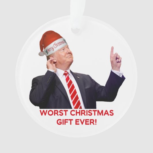 Trump, het ergste kerstcadeau ooit. ornament (voorkant)