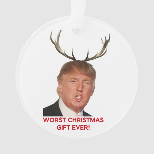 Trump, het ergste kerstcadeau ooit. ornament (voorkant)