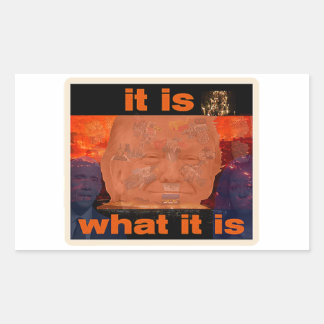 Trump het is wat het is rechthoekige sticker
