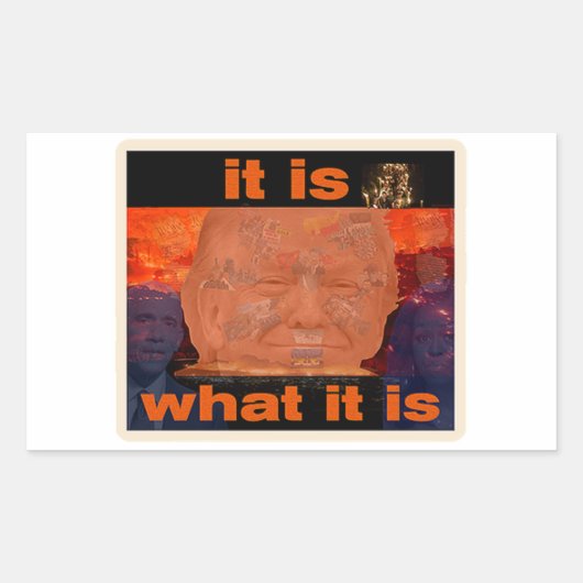 Trump het is wat het is rechthoekige sticker (Voorkant)