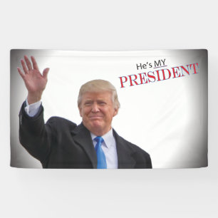 Trump Hij is mijn President 🤍 ️🧡 💙 Patriottisch Spandoek
