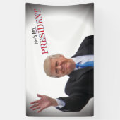 Trump Hij is mijn President 🤍 ️🧡 💙 Patriottisch Spandoek (Verticaal)