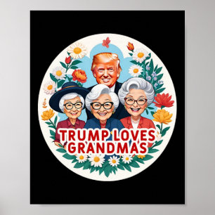 Trump houdt van oma's Oma Moederdag Poster