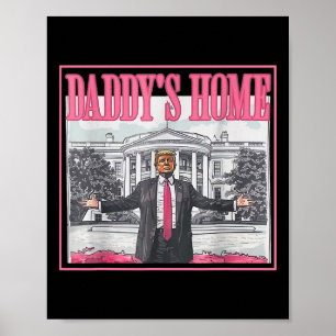 Trump houdt zijn handen wijd open voor het huis va poster