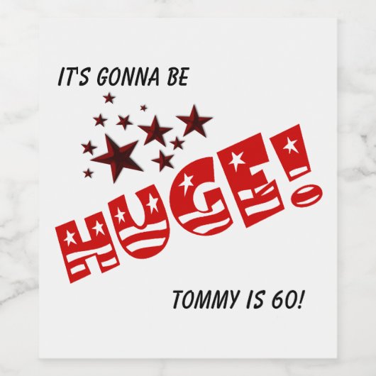 Trump HUGE Party Celebration Party Wijn Etiket (Enkel label)