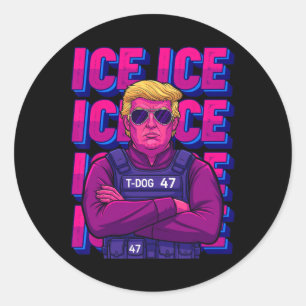 Trump Ice Agent T-shirt Ronde Sticker