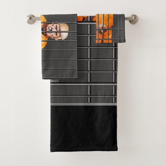 Trump in Bathroom Towel Set Bad Handdoek (Insitu)