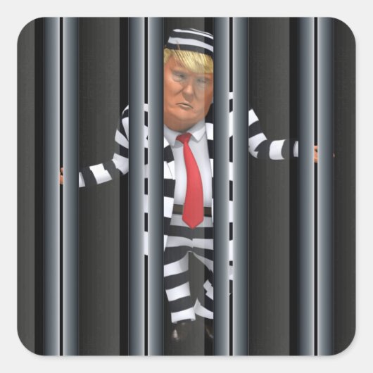 Trump in de gevangenis Draag Sticker (Voorkant)