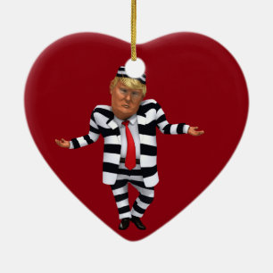 Trump in Gevangenis Kleding Keramisch Ornament