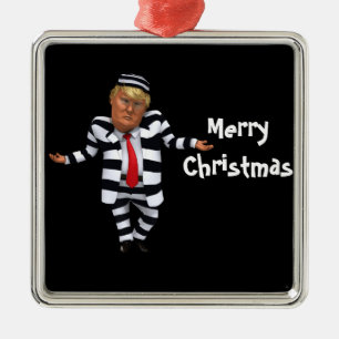 Trump in Gevangenis Kleding Metalen Ornament