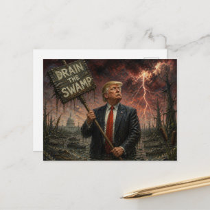 Trump in het moeras Bliksem in de lucht Briefkaart