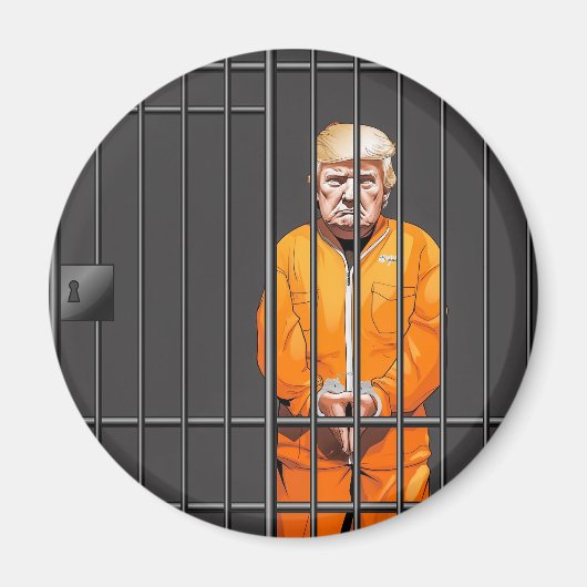 Trump in Jail 2¼ Inch Circle Magnet Magneet (Voorkant)