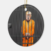 Trump in Jail Ceramic Circle Ornament (Links)