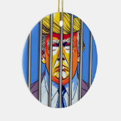 Trump in Jail Ceramic Circle Ornament (Rechts)