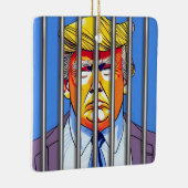 Trump in Jail Ceramic Square Ornament (Rechts)