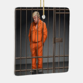 Trump in Jail Ceramic Square Ornament (Rechts)