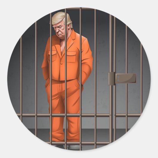 Trump in Jail Classic Round Sticker (Voorkant)